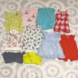 3-6 month baby girls lot dresses onesies
